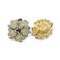 Modern Green to Yellow Sapphire Diamond and Gold Rose Flower Earrings - image 2