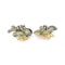 Modern Green to Yellow Sapphire Diamond and Gold Rose Flower Earrings - image 6