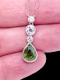 Rare Art deco 2ct pear drop Demantoid green garnet and diamond SKU: 7606 DBGEMS - image 2