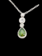 Rare Art deco 2ct pear drop Demantoid green garnet and diamond SKU: 7606 DBGEMS - image 1