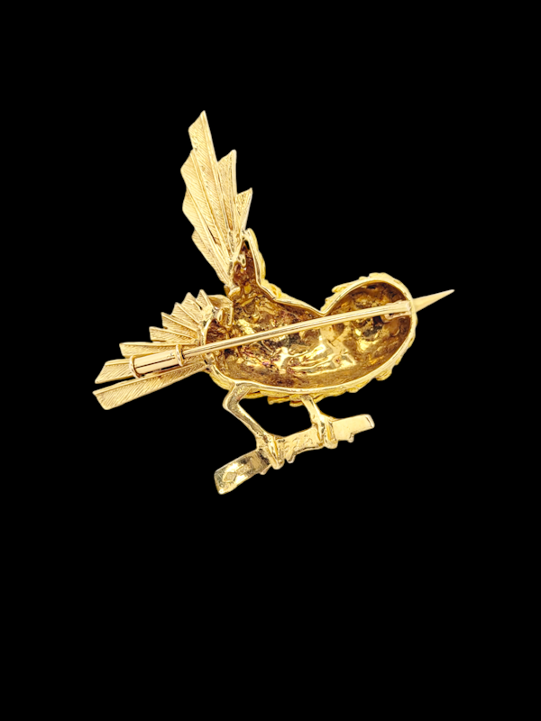 Quality 1960's vintage cute bird 18ct gold brooch SKU: 7605 DBGEMS - image 4