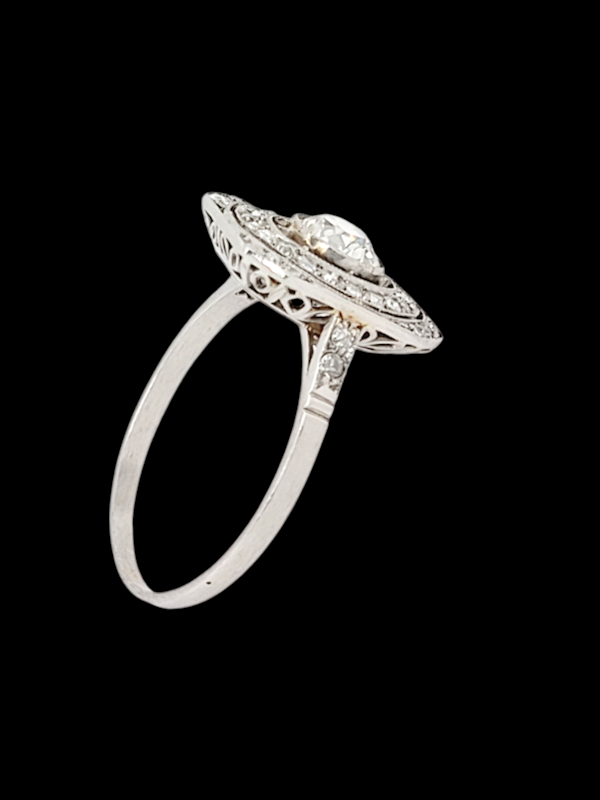 Art deco diamond panel engagement ring SKU: 7601 DBGEMS - image 3