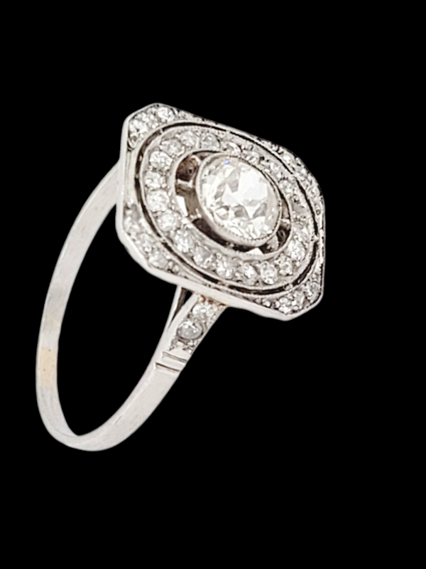 Art deco diamond panel engagement ring SKU: 7601 DBGEMS - image 4