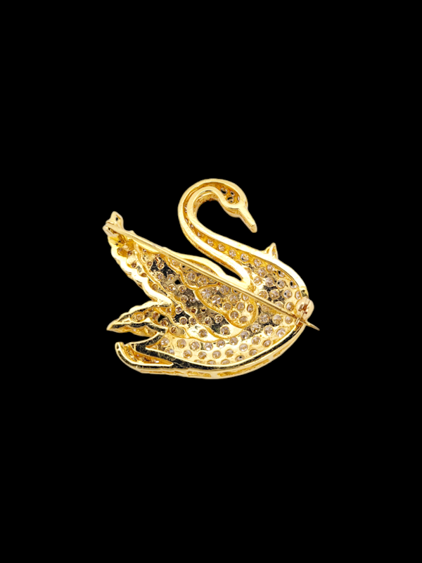 Vintage Swan pave set diamond brooch SKU: 7598 DBGEMS - image 3