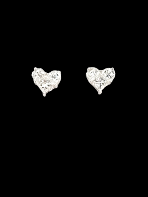 Heart shaped diamond earrings SKU: 7597 DBGEMS - image 1