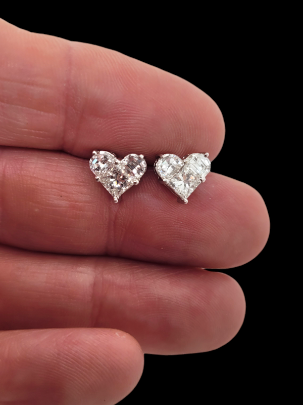 Heart shaped diamond earrings SKU: 7597 DBGEMS - image 2