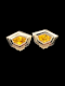 Cool Retro hexagonal citrine and geometric gold earrings SKU: 7596 DBGEMS - image 1