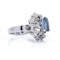 18kt white gold blue Ceylon sapphire diamond cluster ring - image 3