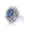 18kt white gold blue Ceylon sapphire diamond cluster ring - image 5