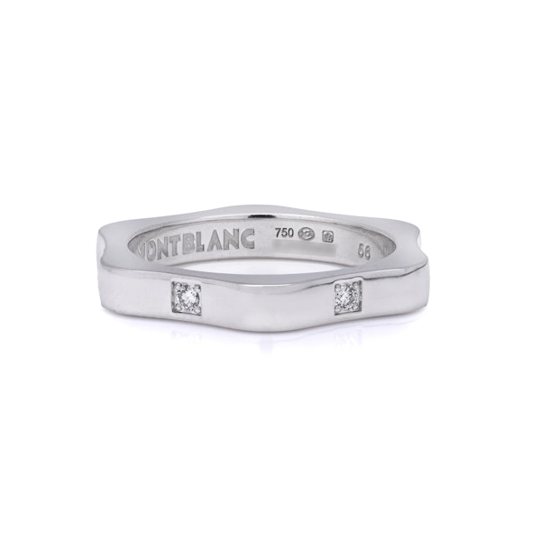 Montblanc 18kt white gold diamond band ring. - image 3