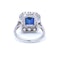 Platinum sapphire and diamond cluster ring - image 4