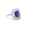 Platinum sapphire and diamond cluster ring - image 3