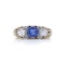 Victorian 18kt gold and diamond and sapphire ring - image 3