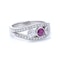 Platinum three-stone diamond and ruby ring. - image 6