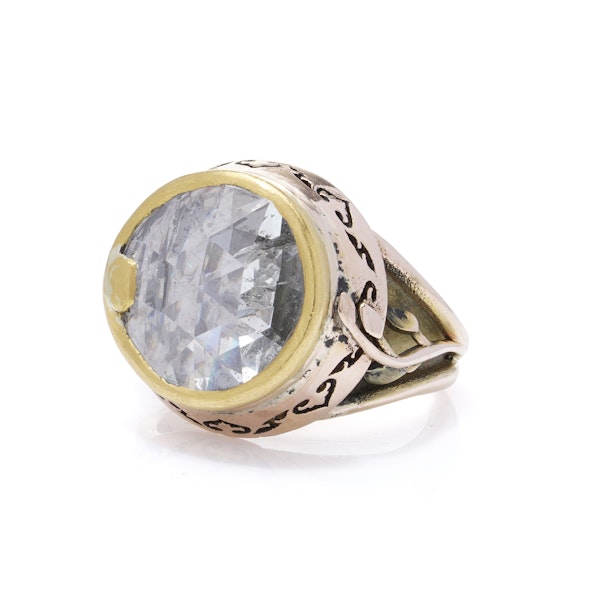 Victorian 15kt gold rose-cut diamond ring - image 6