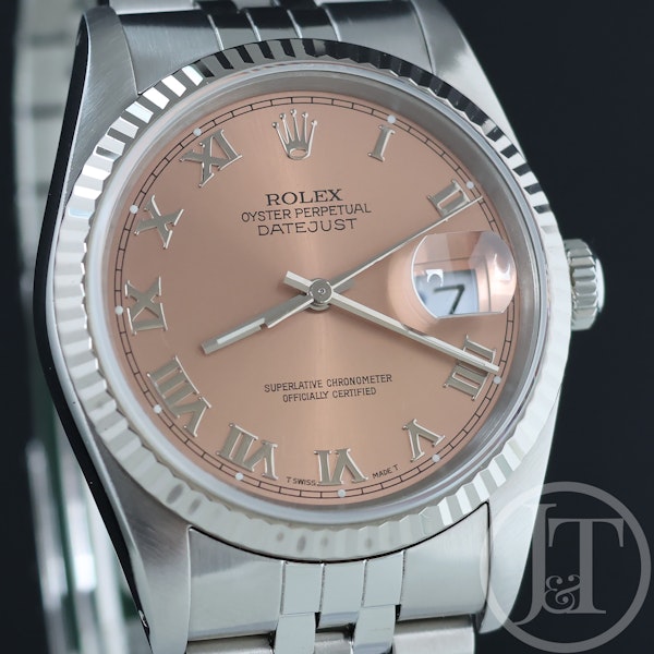 Rolex Datejust 36mm 16234 Salmon Roman Jubilee 1990 - image 2