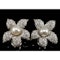 Vintage Natural Pearl and Diamond Flower Earrings, Circa 1950, 4.00 Carats - image 5