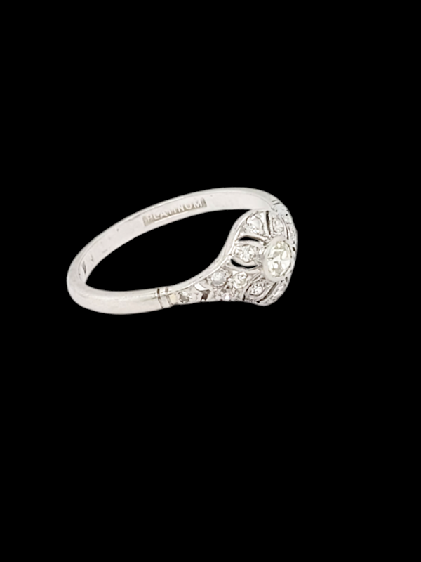 Edwardian diamond openwork ring SKU: 7627 DBGEMS - image 2