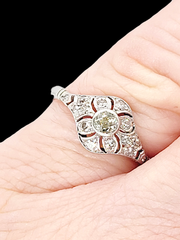 Edwardian diamond openwork ring SKU: 7627 DBGEMS - image 3