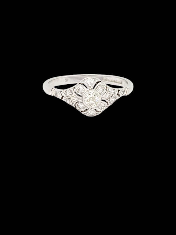 Edwardian diamond openwork ring SKU: 7627 DBGEMS - image 1