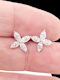 Pair of marquise diamond four petal earrings SKU: 7626 DBGEMS - image 2