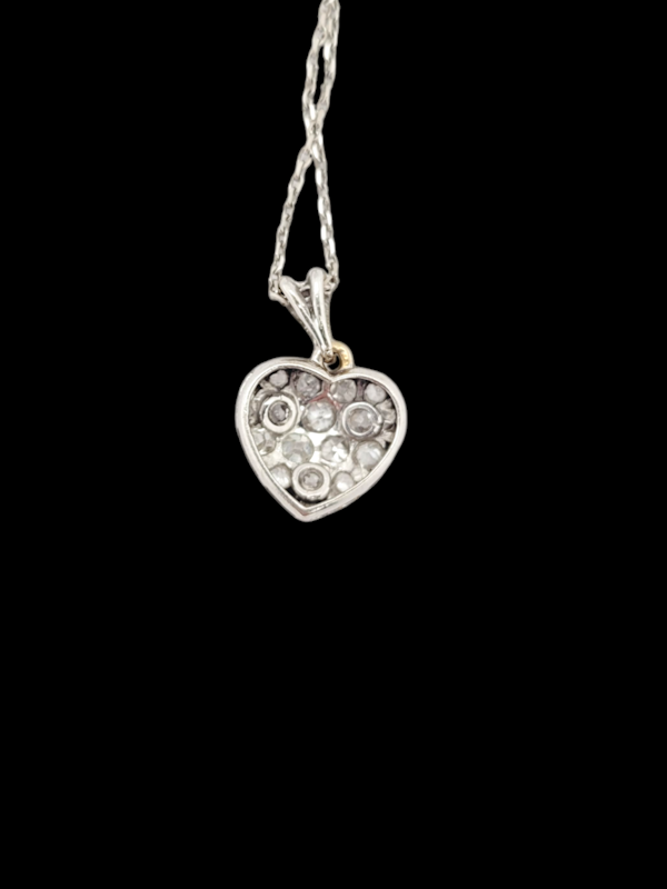 Old mine cut diamond heart pendant SKU: 7624 DBGEMS - image 3