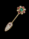 Fine Emerald, ruby and diamond Jabot pin SKU: 7622 DBGEMS - image 1