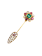 Fine Emerald, ruby and diamond Jabot pin SKU: 7622 DBGEMS - image 2