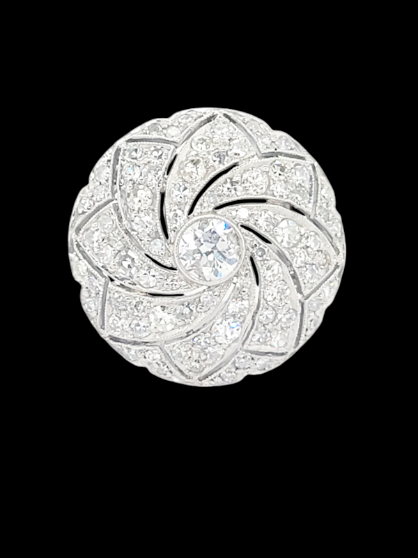 Art deco diamond swirl dress ring SKU: 7613 DBGEMS - image 1