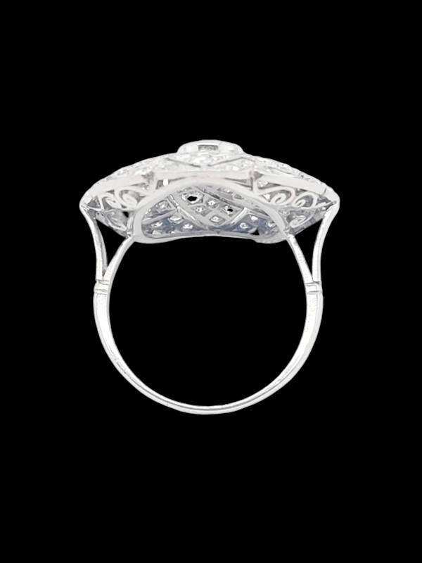 Art deco diamond swirl dress ring SKU: 7613 DBGEMS - image 3