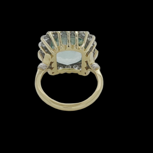 Vintage Aquamarine and Diamond Ring. - image 4