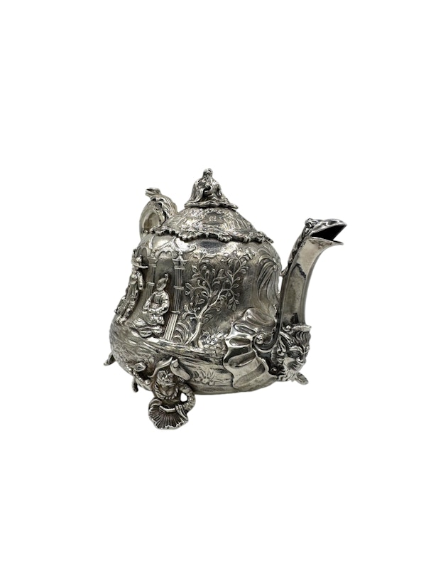 Antique English silver three piece tea set, London 1838 by Edward Farrell. - image 3