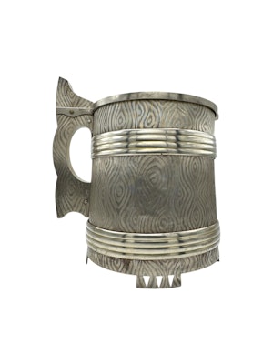 Massive Russian Silver trompe l'oeil tankard, Moscow 1869.
