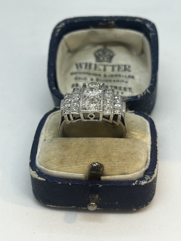 Lovely Art Deco French diamond platinum ring at Deco&Vintage Ltd - image 3