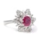 Vintage 18kt. White Gold 1.00 Ct. Ruby Cluster Ring - image 7