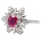 Vintage 18kt. White Gold 1.00 Ct. Ruby Cluster Ring - image 3