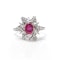 Vintage 18kt. White Gold 1.00 Ct. Ruby Cluster Ring - image 1