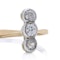 Early 20th century 18kt gold and silver three-stone diamond ring - image 2