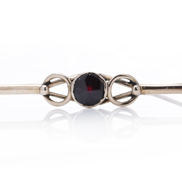 14kt gold garnet bar brooch by Faberge workmaster August Wilhelm Holmström - image 6