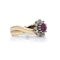 9kt yellow gold ruby and diamond cluster ring - image 4