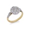 18kt gold and platinum flower head diamond cluster ring. - image 5