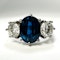 Large Sapphire Diamond Trilogy Ring - image 1