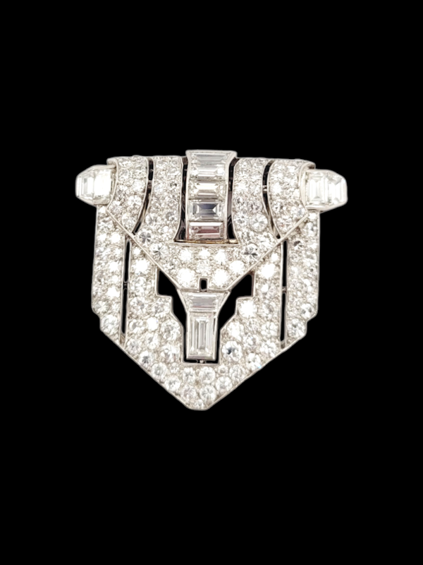 Fine Art deco diamond clip brooch SKU: 7643 DBGEMS - image 1