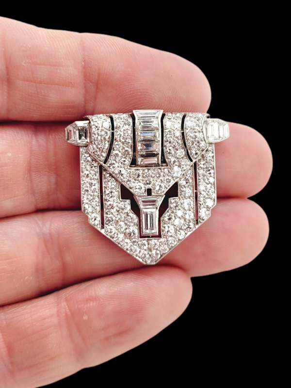 Fine Art deco diamond clip brooch SKU: 7643 DBGEMS - image 2