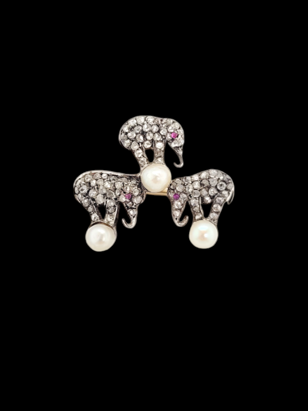 Novelty Victorian Elephant circus brooch SKU: 7640 DBGEMS - image 1