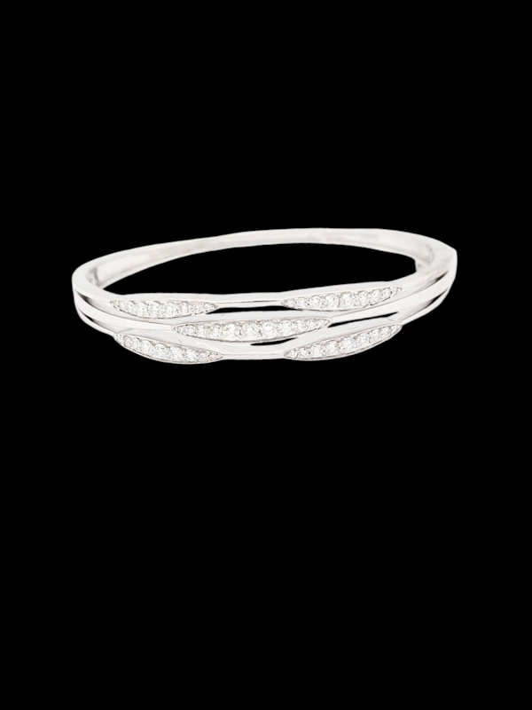 Cool three row diamond white gold bangle SKU: 7639 DBGEMS - image 1