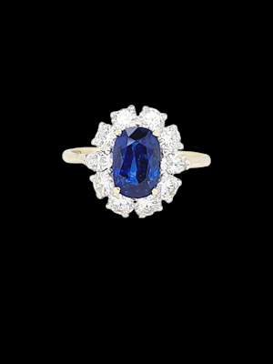 Natural Royal Blue sapphire and diamond engagement ring SKU: 7631 DBGEMS