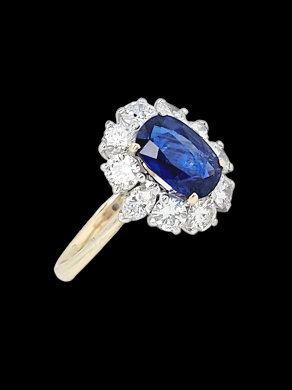 Natural Royal Blue sapphire and diamond engagement ring SKU: 7631 DBGEMS - image 3