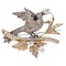 Victorian 18kt yellow and pink gold and silver bird brooch - image 2