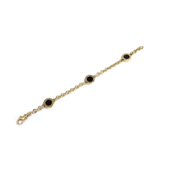 Bvlgari Link Bracelet in 18kt Yellow Gold and Black Onyx plaques - image 3